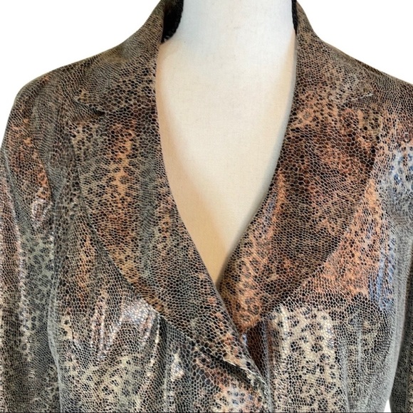 Chicos Faux Leather Cheetah Print Jacket Size Small - Picture 6 of 9